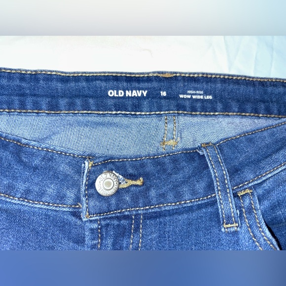 Old Navy High-Waisted Wow Wide-Leg Jeans Medium Wash Size 16 - Picture 5 of 7